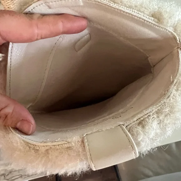 Brand new never worn faux fur foldover boot pointed toe, stacked block heel - Picture 5 of 12